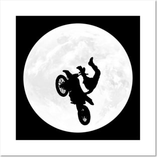 Biker Silhouette in Fullmoon Posters and Art